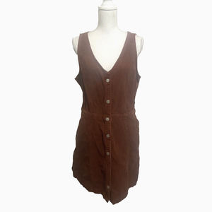 Levis Womens XL Imogen Corduroy Shirt Dress Fall Brown 100% Cotton Jumper